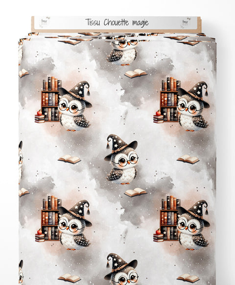Tissu coton - Chouette magie