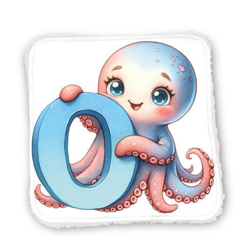 Panneaux coton 12/12cm (par unité) - Alphabet bleu