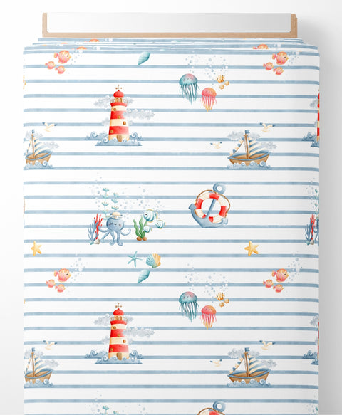 Tissu coton - Marin