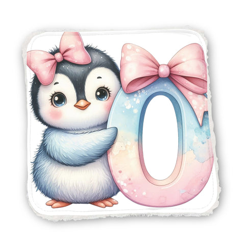 Panneaux coton 12/12cm (par unité) - Alphabet Pingouins