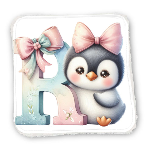 Panneaux coton 12/12cm (par unité) - Alphabet Pingouins
