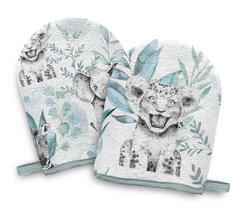 Frottee-Waschhandschuhe (4er-Set) - Savannah Blue
