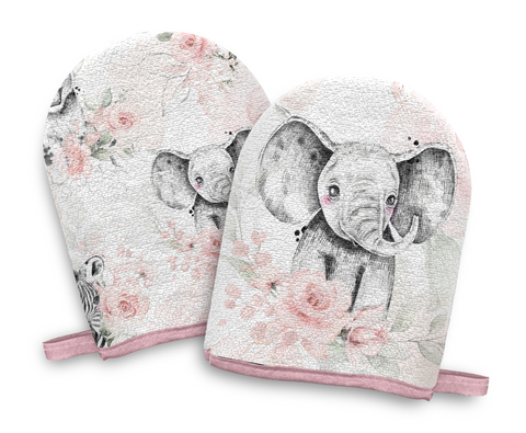 Panneaux éponge gants de toilette (lot de 4) - Savane fleurs