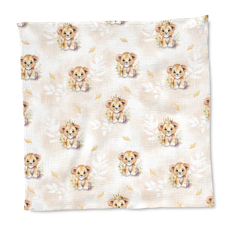 Carré Lange 70X70 - Double gaze - Lionceaux princes