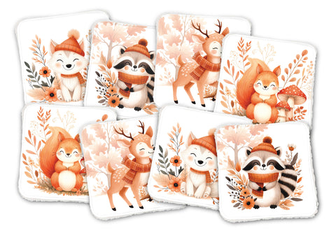 12/12 cm Baumwollpaneele (8er-Set) - Orangenwald