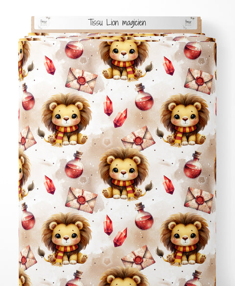 Tissu coton - Lion magicien
