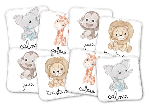 Panneaux coton 12/12cm (lot de 8) - Emotions
