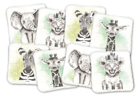 Panneaux coton 12/12cm (lot de 8) - Savane vert