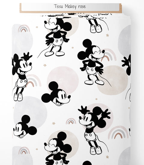 Tissu coton - Mickey rose