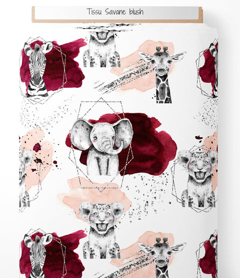Tissu coton - Savane blush