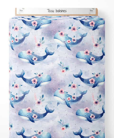 Tissu coton - Baleines