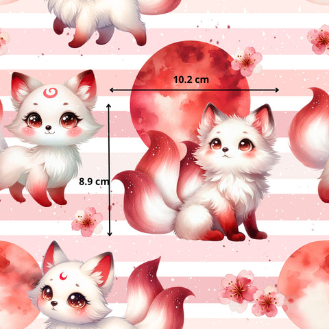 Tissu coton - Kitsune