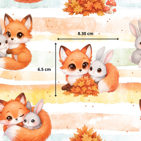 Tissu coton - Renard automne