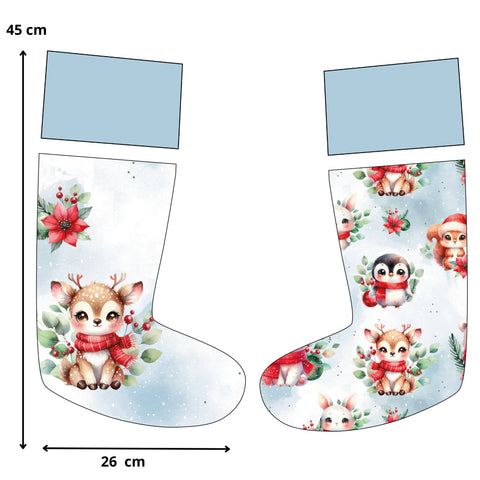 Panneaux chaussettes de Noël - Forêt Noël bleu