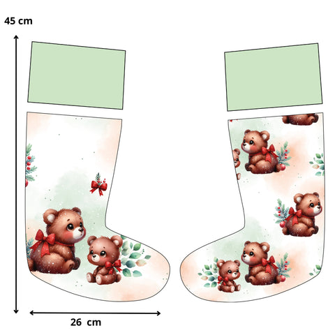 Panneaux chaussettes de Noël - Ourson Noël
