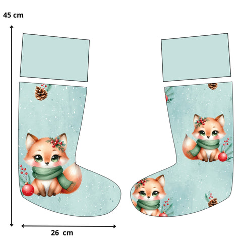 Panneaux chaussettes de Noël - Renard Noël
