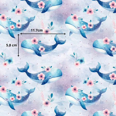 Tissu coton - Baleines