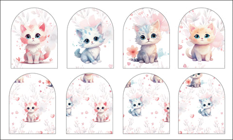 Paneles de toallita de rizo (juego de 4) - Gatos