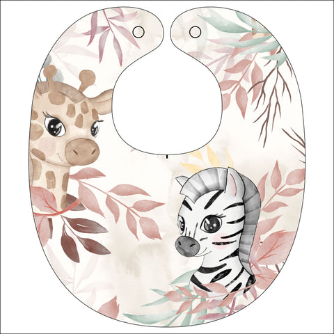Panneau bavoir - safari mignon rose