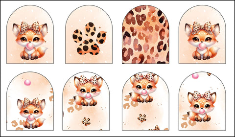 Panneaux éponge gants de toilette (lot de 4) - Renard léopard