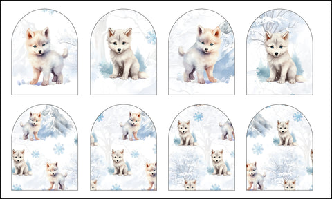 Panneaux éponge gants de toilette (lot de 4) - Loups