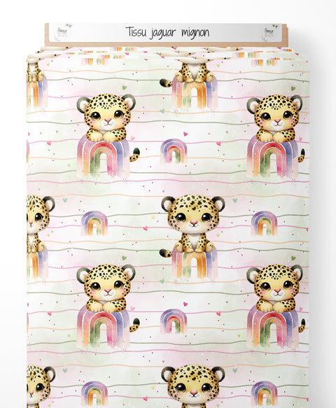 Tissu coton - Jaguar mignon