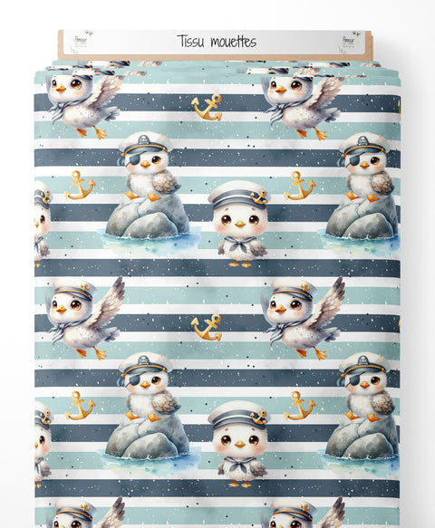 Tissu coton - Mouettes