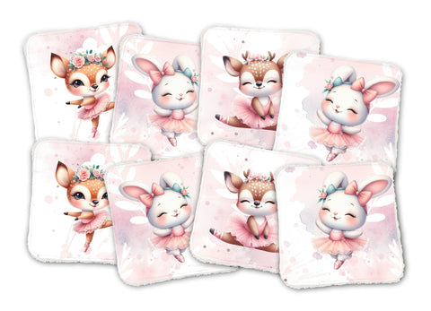 Panneaux coton 12/12cm (lot de 8) - Ballerines
