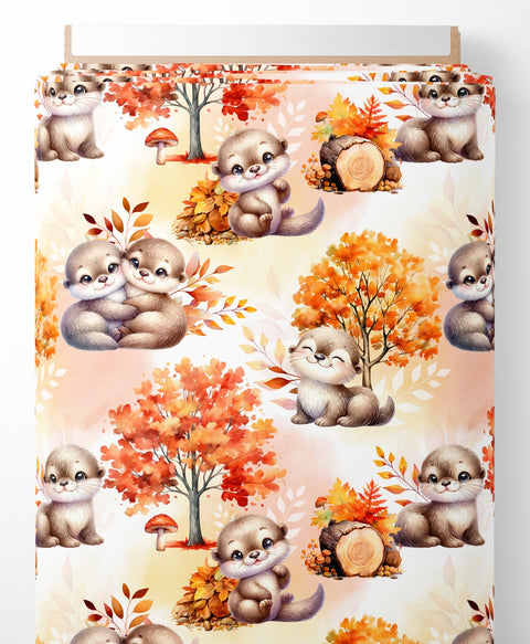 Tissu coton - Loutre automne