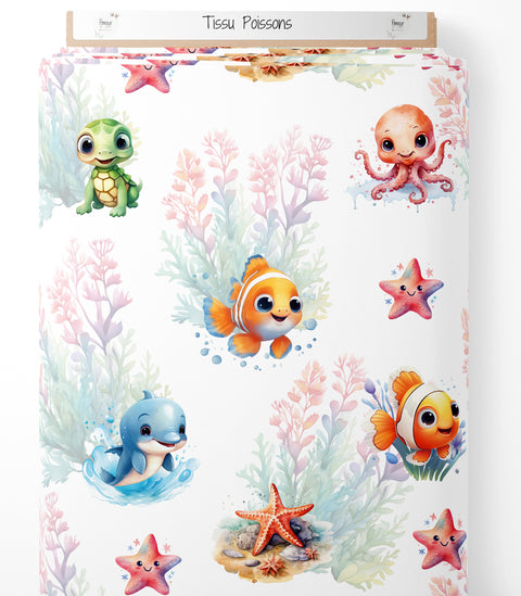 Tissu coton - Poissons