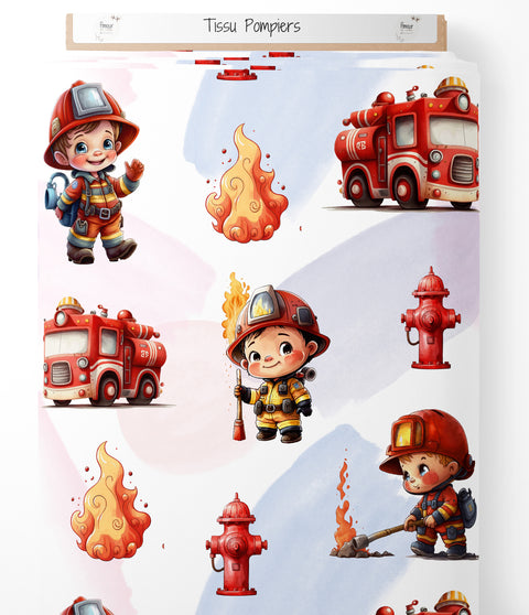 Tissu coton - Pompiers