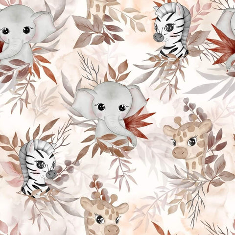 Tissu coton - Safari mignon terra cota