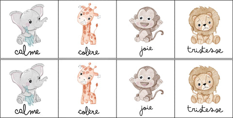 Panneaux coton 12/12cm (lot de 8) - Emotions