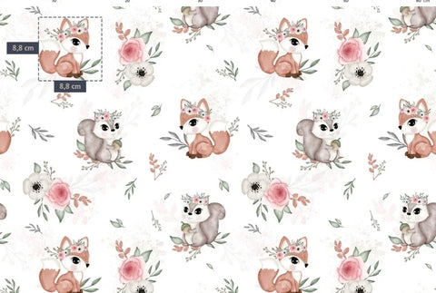 Tissu coton - Renards écureuils