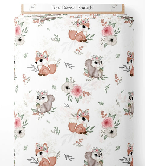 Tissu coton - Renards écureuils