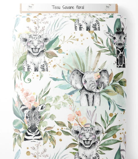 Tissu coton - Savane floral