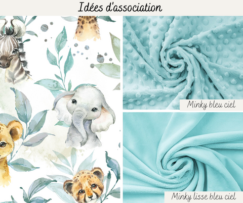 Tissu coton - Jungle bleu