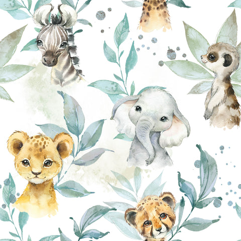 Tissu coton - Jungle bleu
