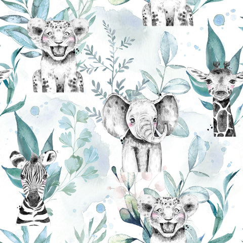 Tissu coton - Savane bleu