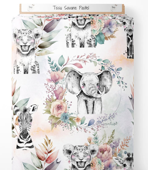 Tissu coton - Savane pastel