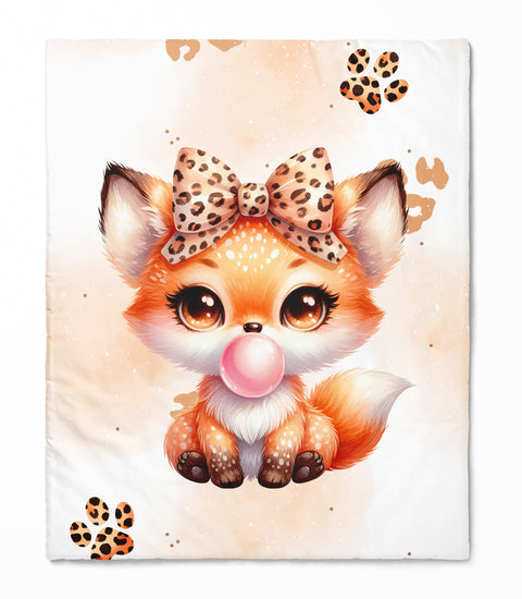Panneau de tissu coton 75/95cm - Renard léopard