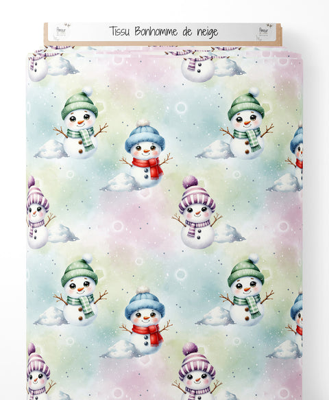 Tissu coton - Bonhomme de neige