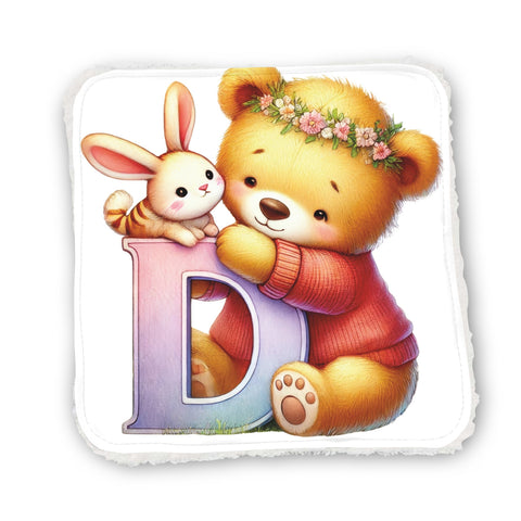 Panneaux coton 12/12cm (par unité) - Alphabet Ours