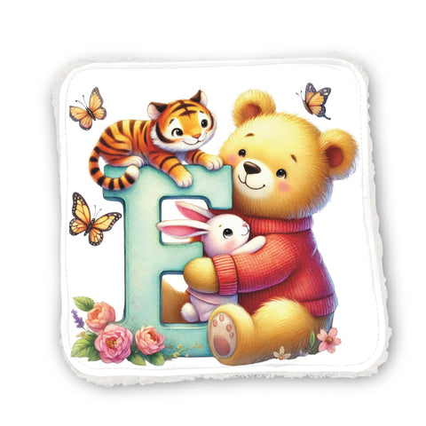 Panneaux coton 12/12cm (par unité) - Alphabet Ours