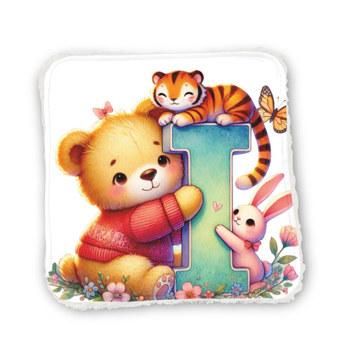 Panneaux coton 12/12cm (par unité) - Alphabet Ours