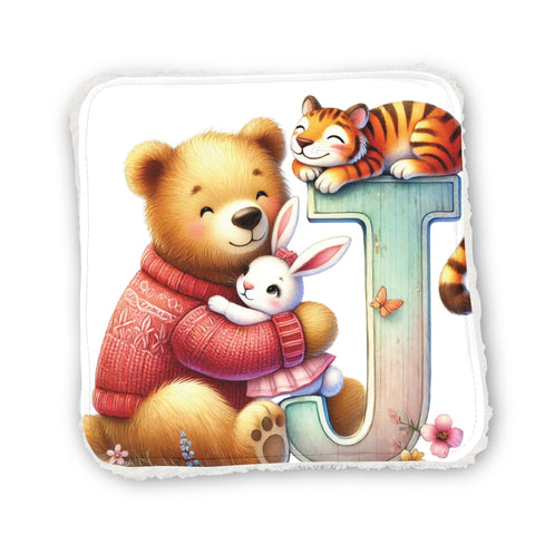 Panneaux coton 12/12cm (par unité) - Alphabet Ours