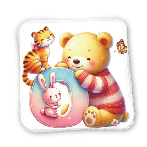 Panneaux coton 12/12cm (par unité) - Alphabet Ours