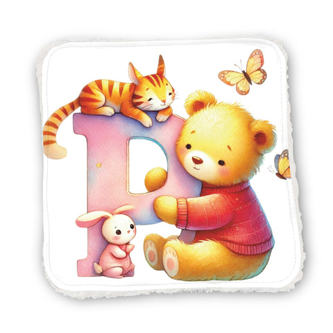 Panneaux coton 12/12cm (par unité) - Alphabet Ours