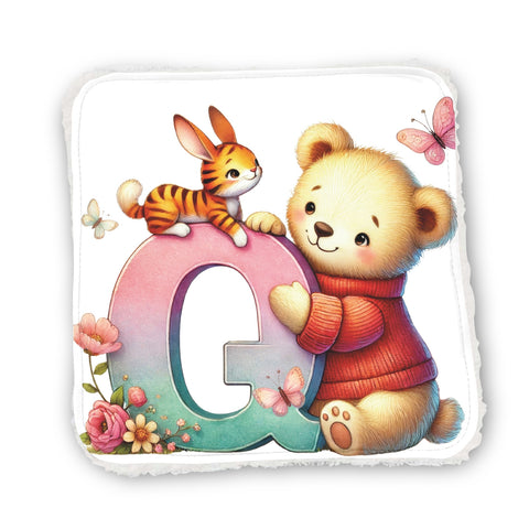 Panneaux coton 12/12cm (par unité) - Alphabet Ours