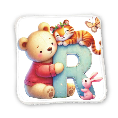 Panneaux coton 12/12cm (par unité) - Alphabet Ours